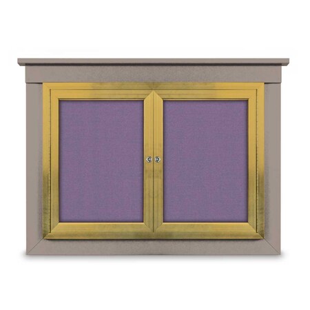 United Visual Products 36"x36" 1-Door Enclosed Letterboard, Header, Black Vinyl/Walnut UV2623HD-WALNUT-LICORI